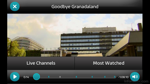 ITV Player, showing Goodbye Granadaland, a tribute to the heritage of company.