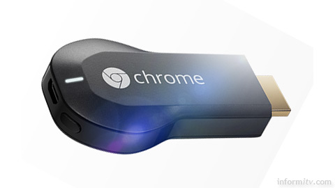 Google Chromecast connects mobile devices with high-definition television screens.