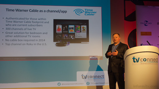 Anthony Wood, the chief executive of Roku, speaking at TV Connect 2014. Photo: informitv.