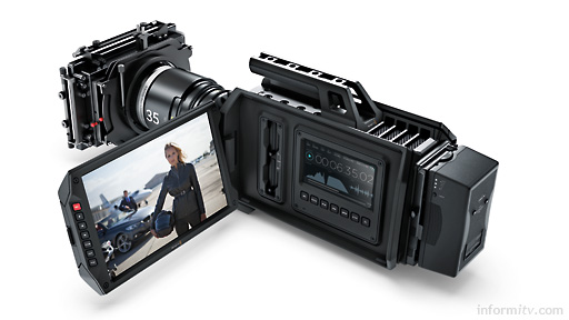 Blackmagic URSA Camera, shown with PL mount lens. Photo: Blackmagic Design.