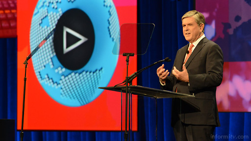 Gordon Smith, the president and chief executive of NAB, opening the NAB Show 2014 in Las Vegas. Photo: Robb Cohen.