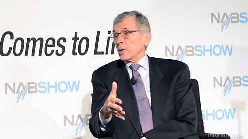 Federal Communications Commission chair Tom Wheeler speaking at the NAB Show 2014 in Las Vegas. Photo: Robb Cohen.