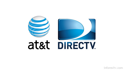 Implications of AT&T acquiring DIRECTV. Company logos.