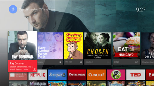 Android TV interface