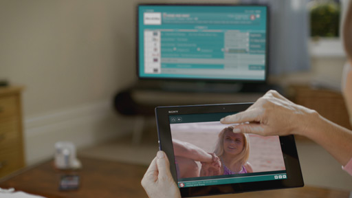 EE TV flick from tablet to television. Photo: EE