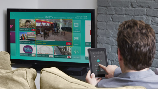 EE TV tablet remote control. Photo: EE