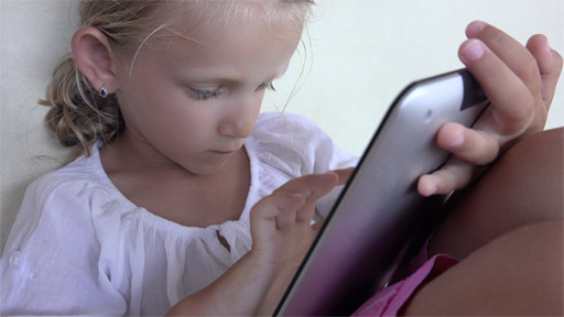 Child with tablet