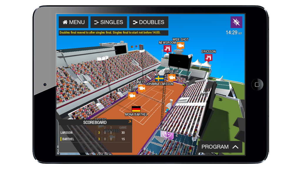 Ericsson Networked Event Platform in use as part of the coverage of Swedish Open tennis tournament at Båstad in Sweden.