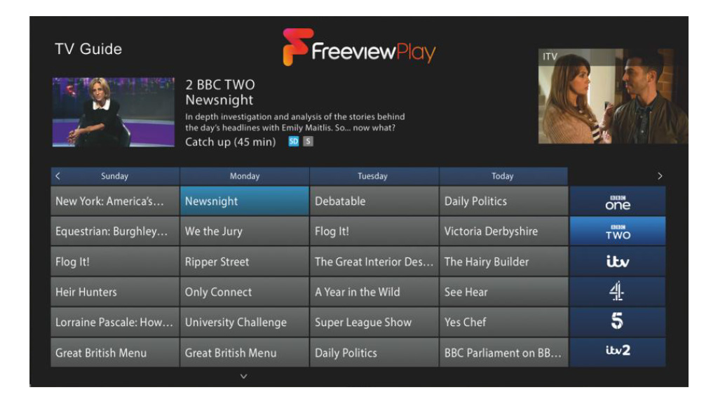 Freeview Play user interface.