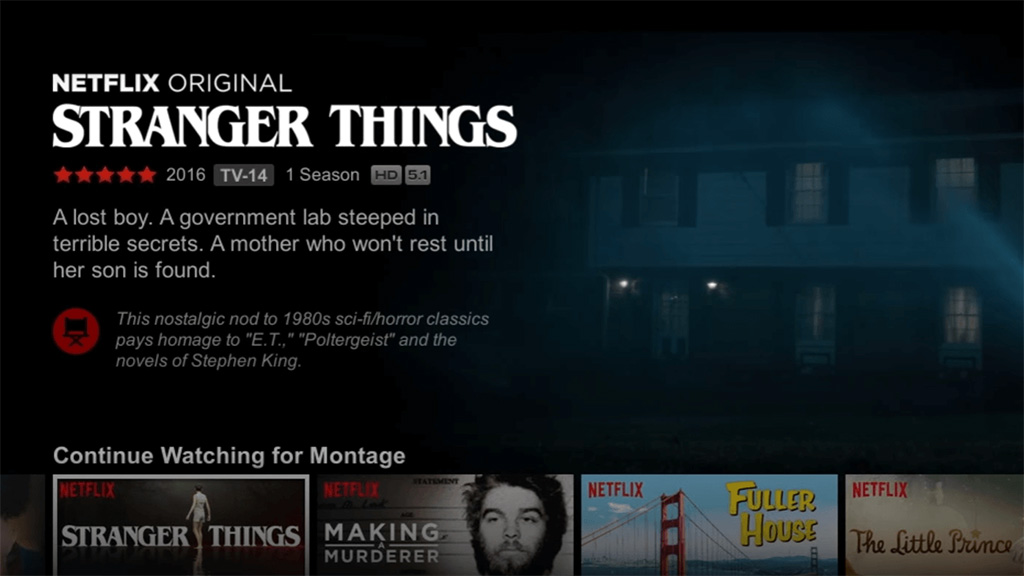 Netflix uses video previews to promote titles. Image: Netflix.