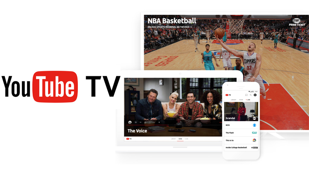 YouTube TV - on television, tablet and mobile devices.