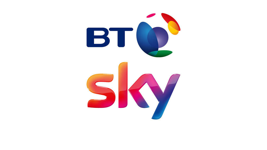 BT and Sky logos.