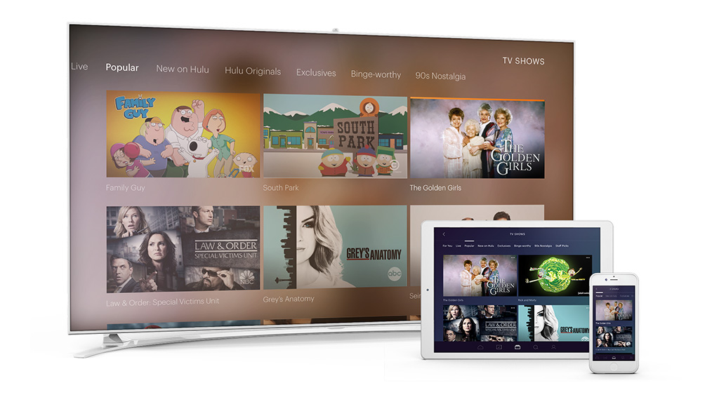 The new Hulu user experience, showing popular shows. Image: Hulu.