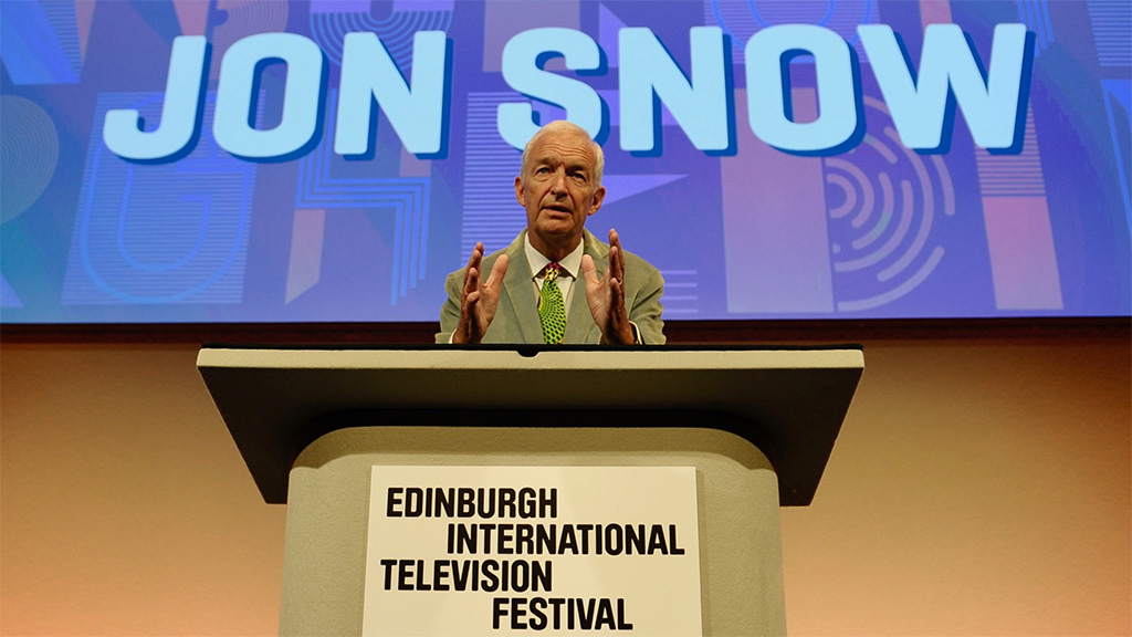 Broadcaster and journalist Jon Snow delivers the annual McTaggart Lecture at the Edinburgh International Television Festival.