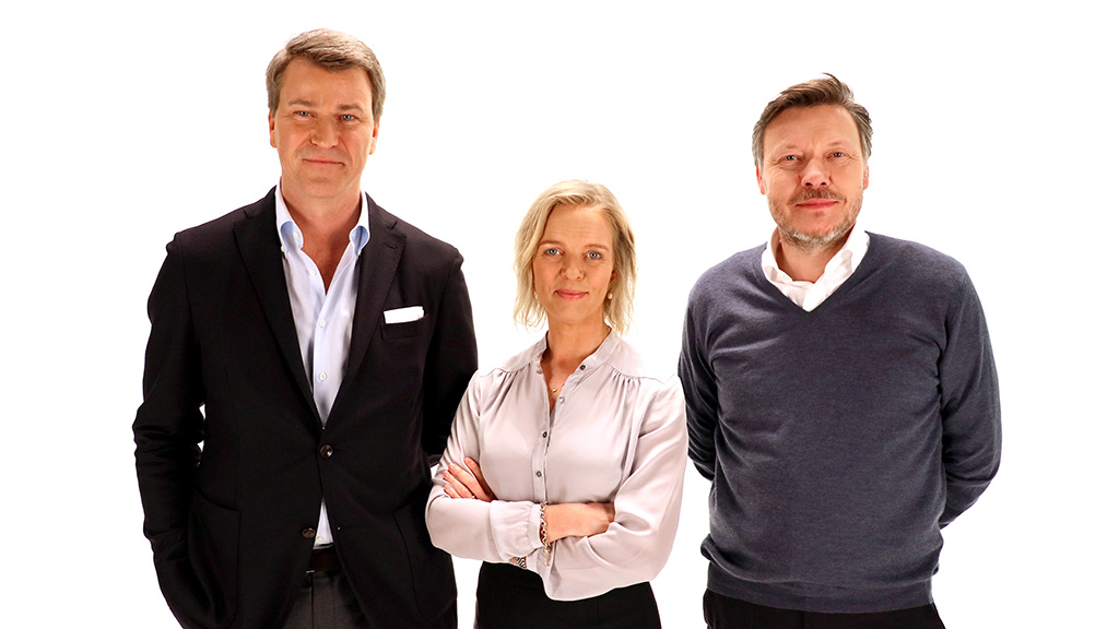 Anders Jensen, EVP MTG, Chairman of MTG Nordic Entertainment; Pernille Erenbjerg, President and Group CEO, TDC Group; Jørgen Madsen Lindemann President and CEO, MTG