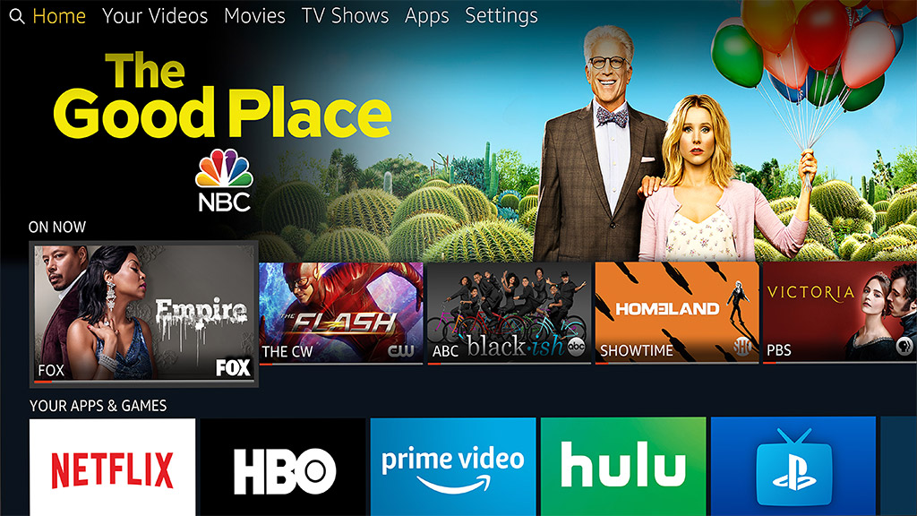 Amazon Fire TV Edition user interface on a Toshiba 4K Ultra HD television. Image: Amazon.