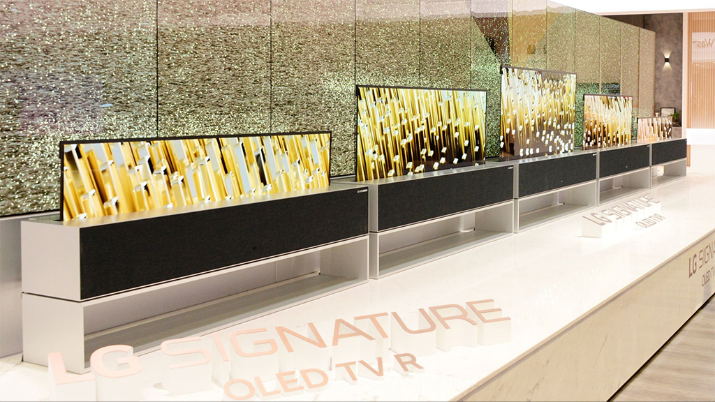 LG Signature R rollable OLED television on show at CES