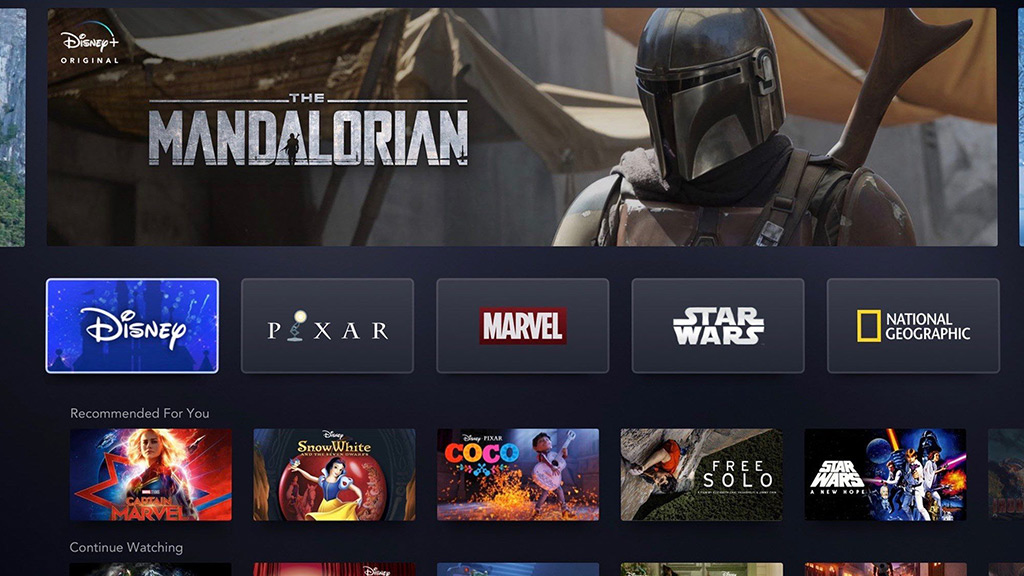 Disney+ user interface