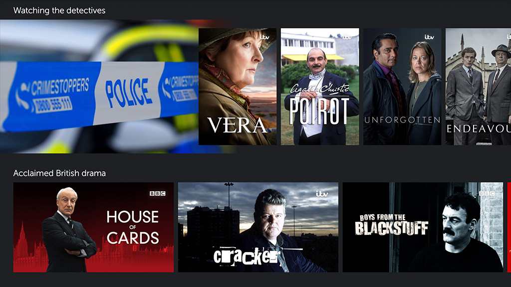 BritBox home screen - web