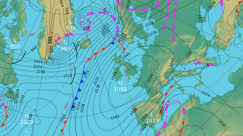 Synoptic forecast for 20 January 2020. Source: Met Office.