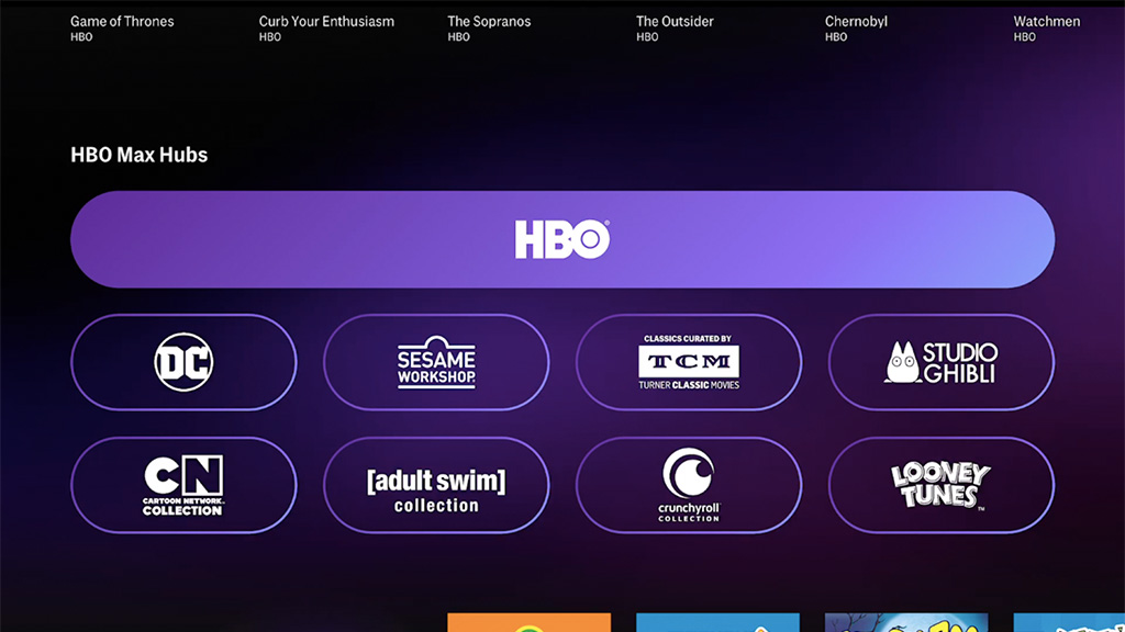 HBO Max hubs