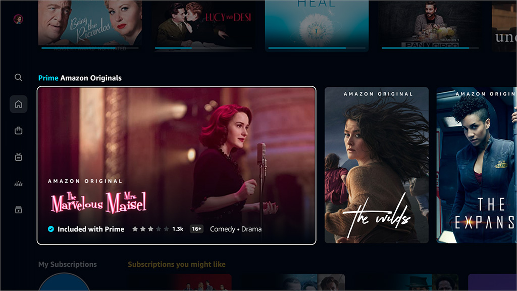 Amazon Prime Video super carousel. Redesign July 2022.