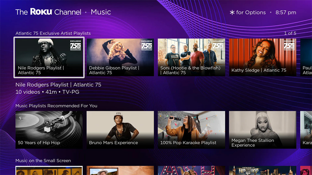 Roku Music playlists