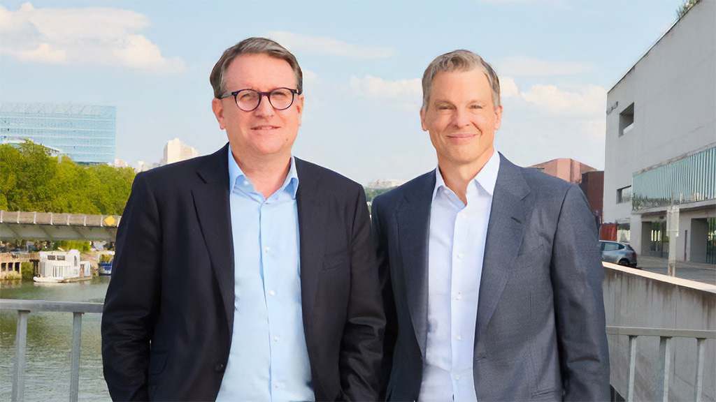 Rodolphe Belmer of TF1 and Greg Peters of Netflix. Photo: ©Hugues Lawson-Body/ TF1