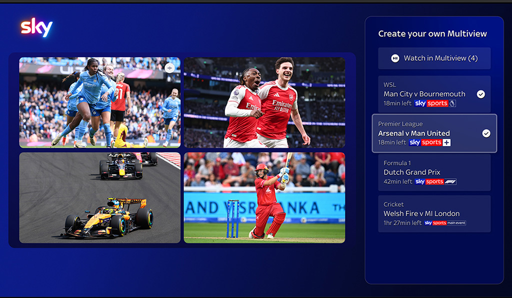 Sky Your Multiview - four screen view